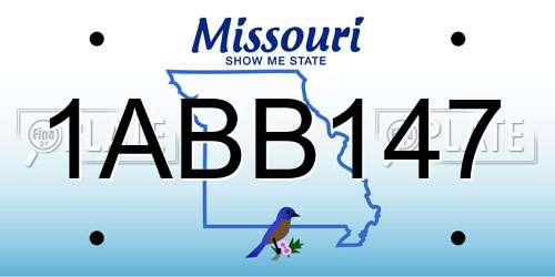 1ABB147 Missouri License Plate