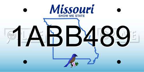 1ABB489 Missouri License Plate