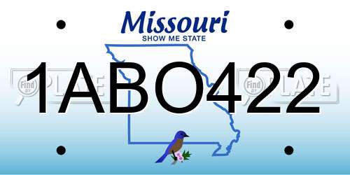 1ABO422 Missouri License Plate