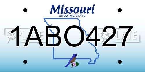 1ABO427 Missouri License Plate