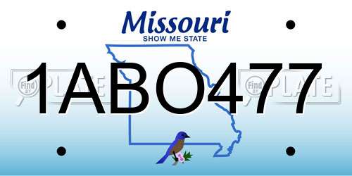 1ABO477 Missouri License Plate