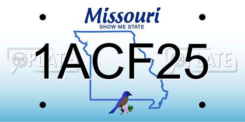 1ACF25 Missouri License Plate