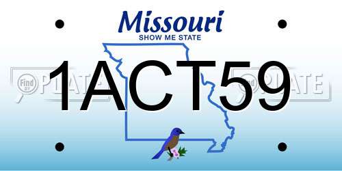 1ACT59 Missouri License Plate