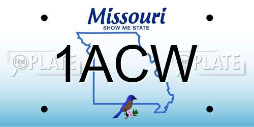 1ACW Missouri License Plate