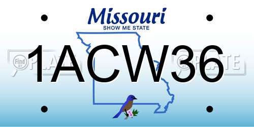 1ACW36 Missouri License Plate