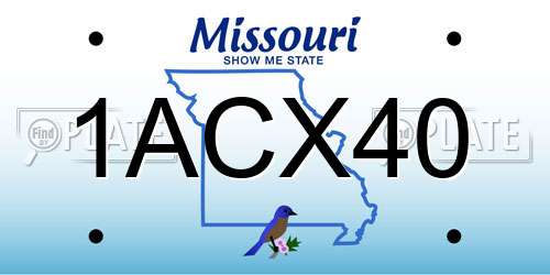 1ACX40 Missouri License Plate