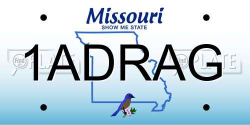1ADRAG Missouri License Plate