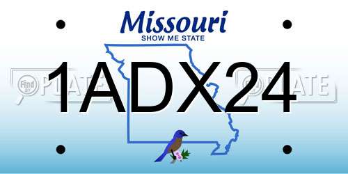 1ADX24 Missouri License Plate