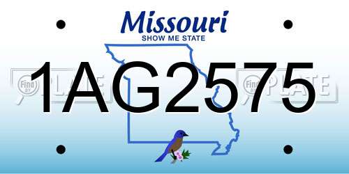1AG2575 Missouri License Plate