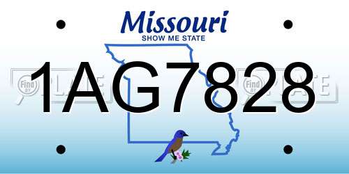 1AG7828 Missouri License Plate