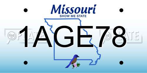 1AGE78 Missouri License Plate