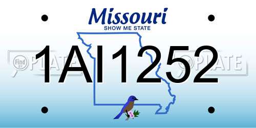 1AI1252 Missouri License Plate