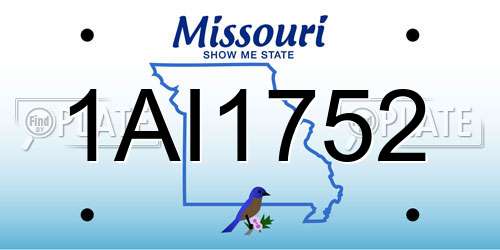 1AI1752 Missouri License Plate