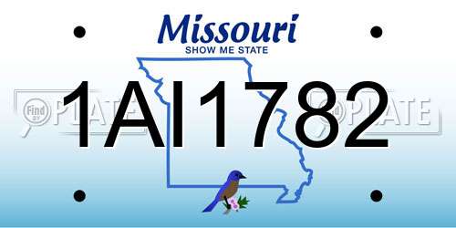 1AI1782 Missouri License Plate
