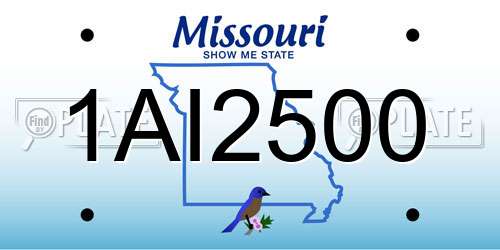 1AI2500 Missouri License Plate