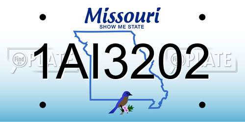 1AI3202 Missouri License Plate