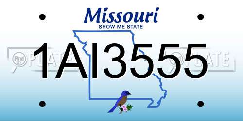 1AI3555 Missouri License Plate