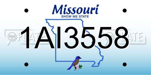 1AI3558 Missouri License Plate