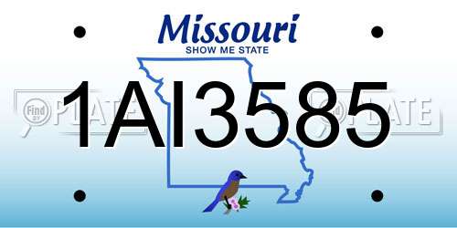 1AI3585 Missouri License Plate