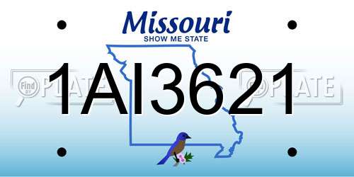 1AI3621 Missouri License Plate