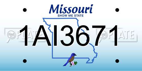 1AI3671 Missouri License Plate