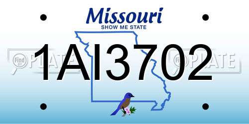 1AI3702 Missouri License Plate