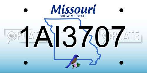 1AI3707 Missouri License Plate