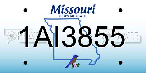 1AI3855 Missouri License Plate