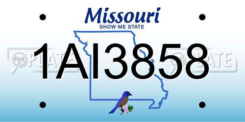 1AI3858 Missouri License Plate