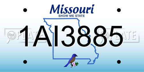 1AI3885 Missouri License Plate