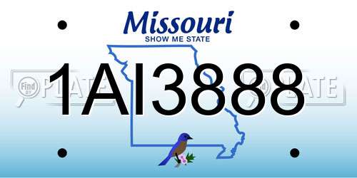 1AI3888 Missouri License Plate