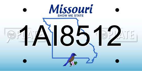1AI8512 Missouri License Plate