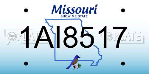 1AI8517 Missouri License Plate