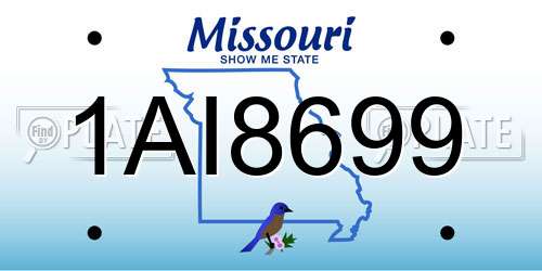 1AI8699 Missouri License Plate
