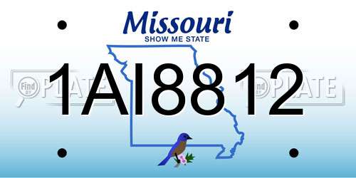 1AI8812 Missouri License Plate