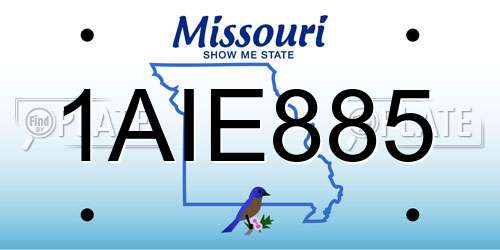1AIE885 Missouri License Plate