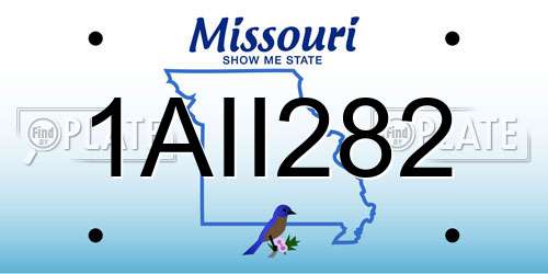 1AII282 Missouri License Plate