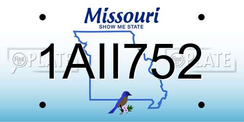 1AII752 Missouri License Plate