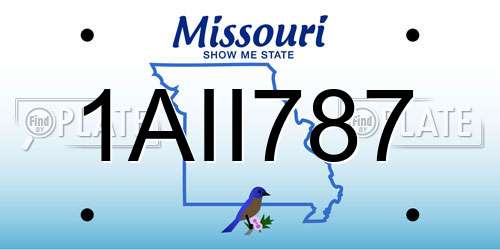 1AII787 Missouri License Plate