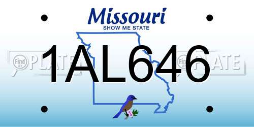 1AL646 Missouri License Plate