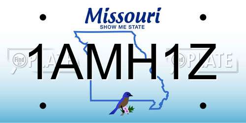 1AMH1Z Missouri License Plate