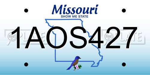 1AOS427 Missouri License Plate