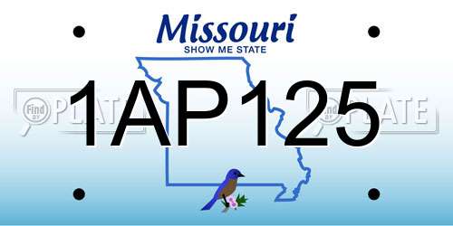 1AP125 Missouri License Plate