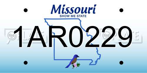 1AR0229 Missouri License Plate