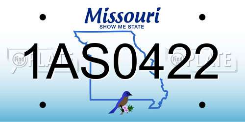 1AS0422 Missouri License Plate