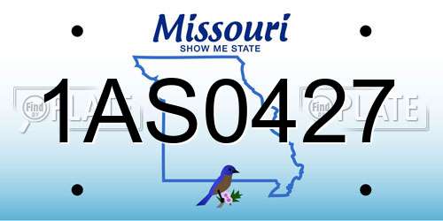 1AS0427 Missouri License Plate