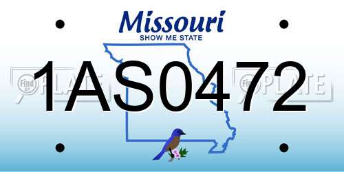 1AS0472 Missouri License Plate