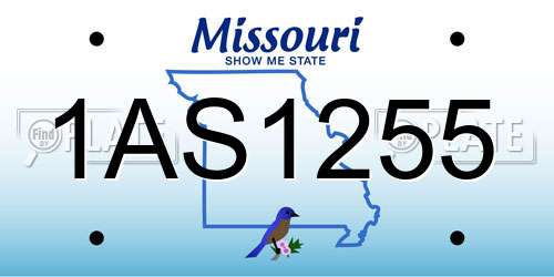 1AS1255 Missouri License Plate