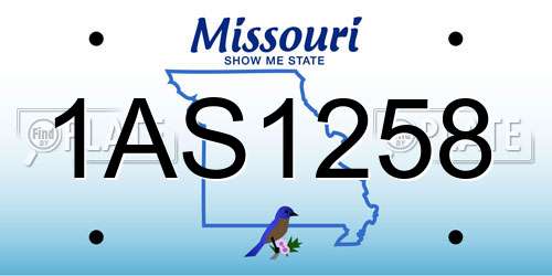 1AS1258 Missouri License Plate