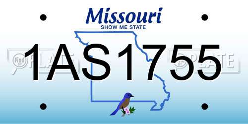 1AS1755 Missouri License Plate
